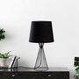 Opviq Telıs - 5371 Lámpara de Mesa con Cuerpo Metálico y Pantalla de Tela Negra